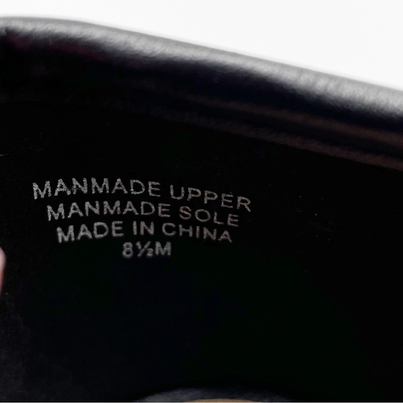 LOFT Horsebit Loafers Black Faux Leather Gold Hardware Shoes Women's Size 8.5 - Picture 9 of 11